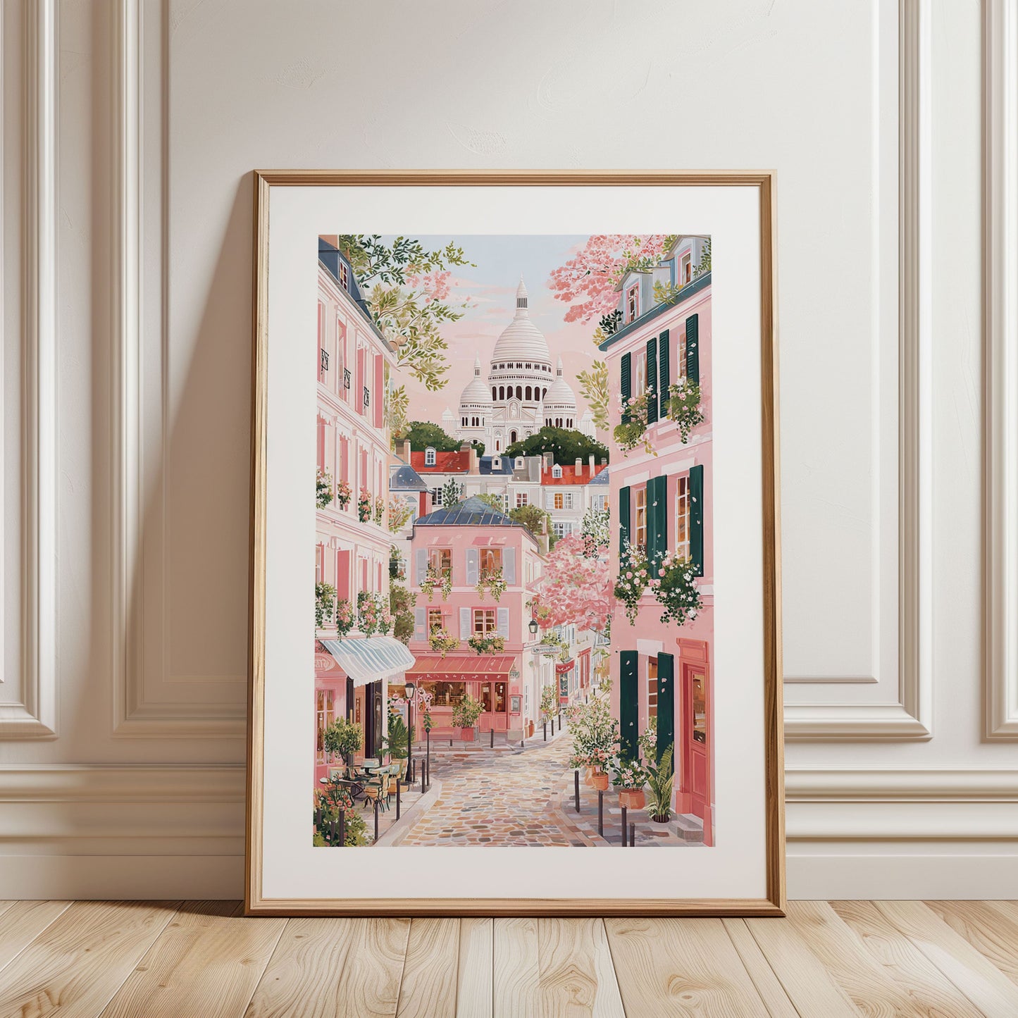 Paris Montmartre Poster — Spring in Paris Sacré‑Coeur Travel Print