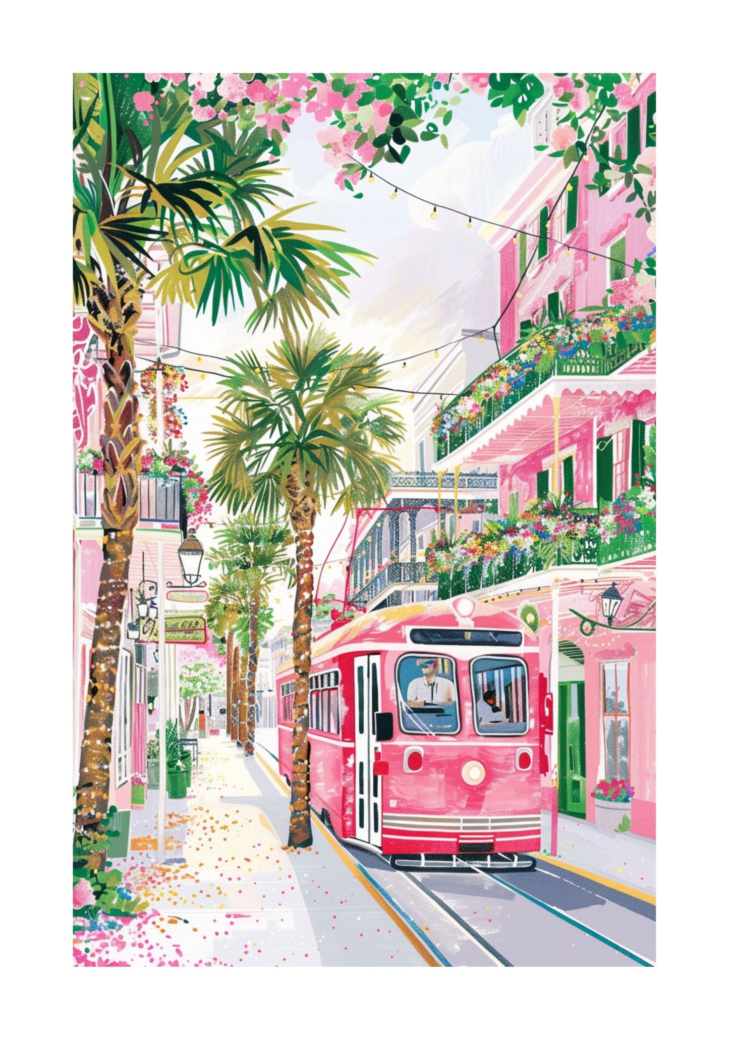Canal Street New Orleans Poster — Vintage Sunset NOLA Streetcar Wall Art