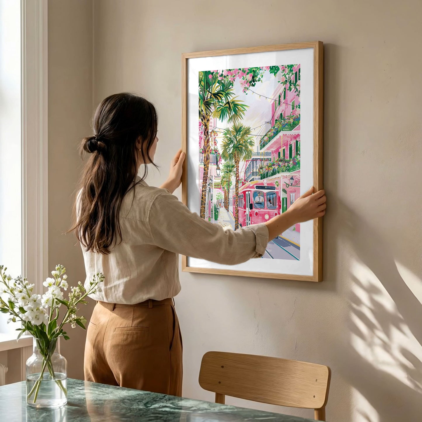 Canal Street New Orleans Poster — Vintage Sunset NOLA Streetcar Wall Art