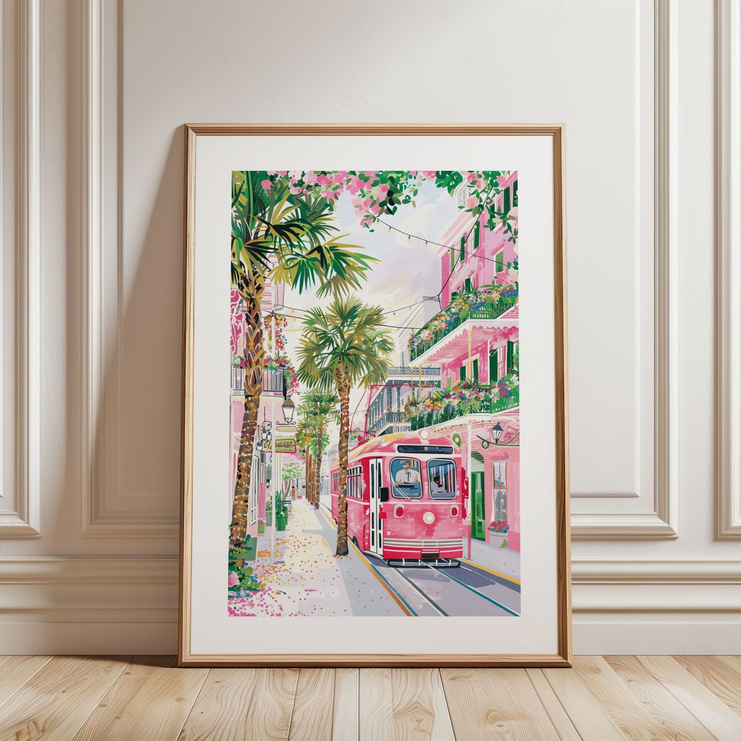 Canal Street New Orleans Poster — Vintage Sunset NOLA Streetcar Wall Art