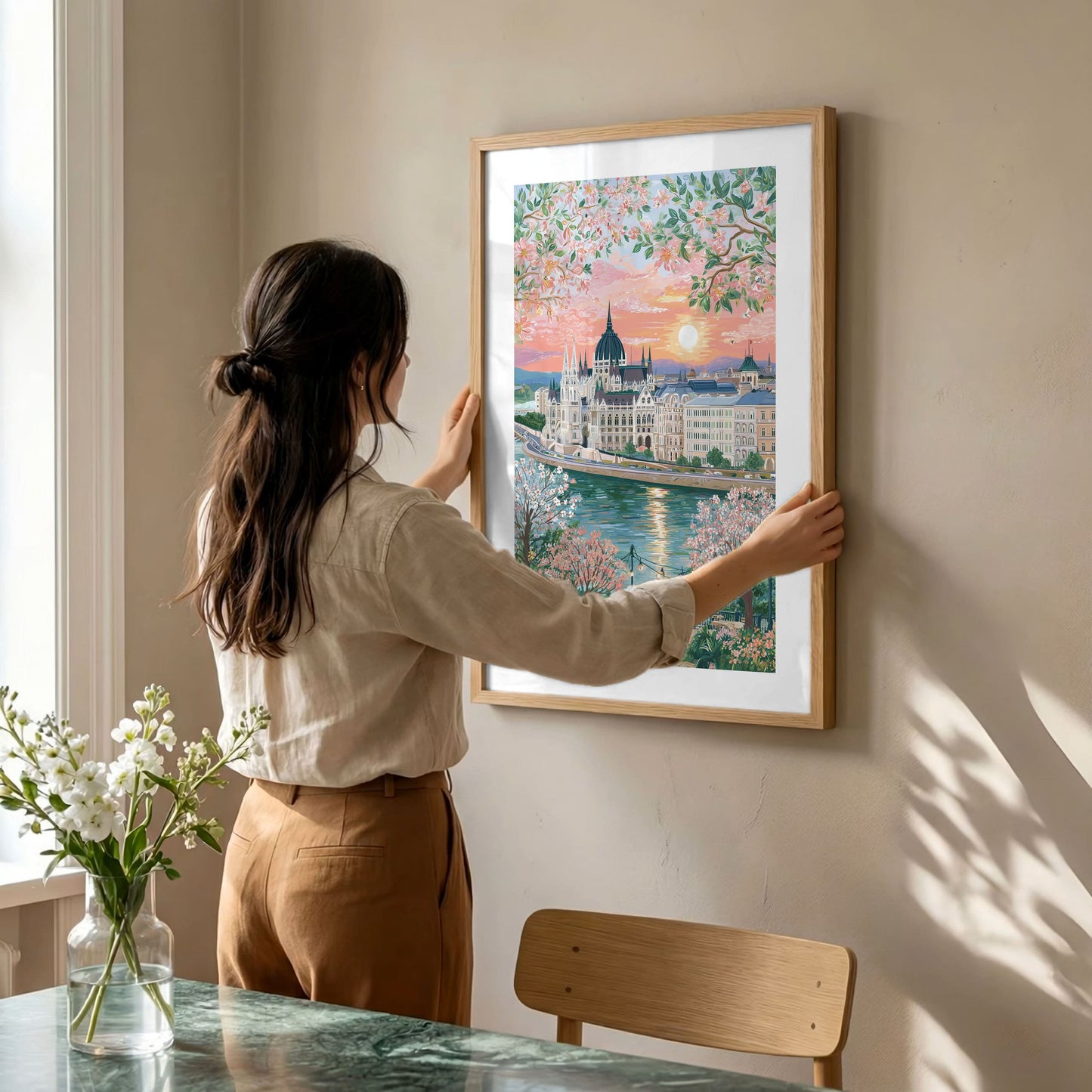 Budapest Parliament Poster — Danube River Cityscape Wall Art