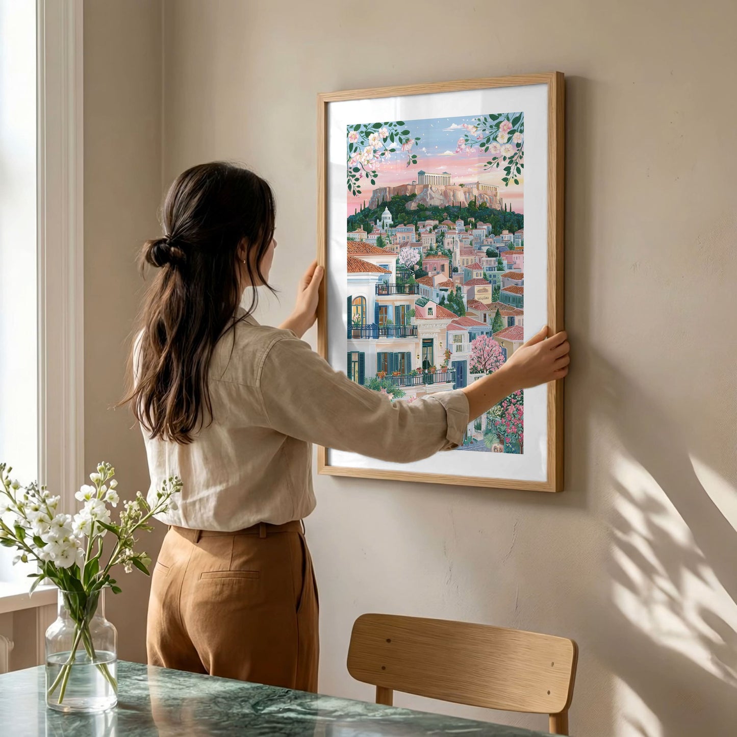 Athens Greece Wall Art Poster — Acropolis Cityscape Travel Print