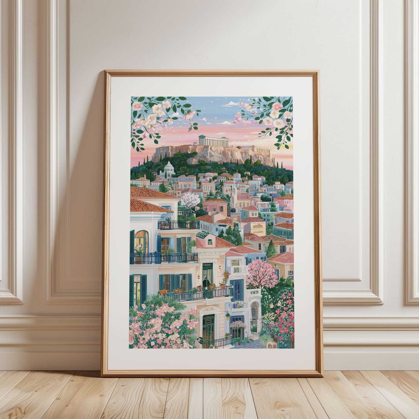 Athens Greece Wall Art Poster — Acropolis Cityscape Travel Print