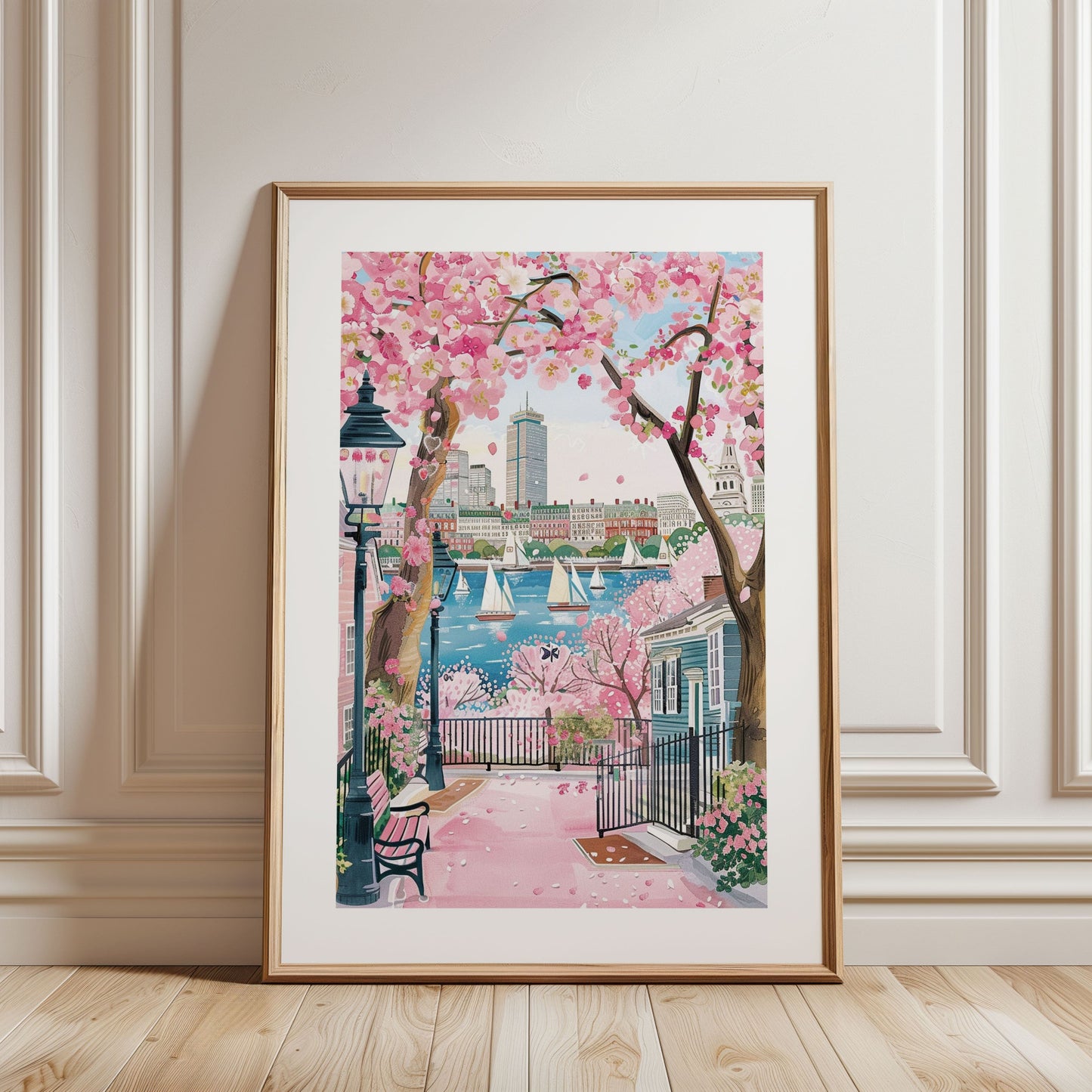 Boston Blossoming Spring Floral Rolled Poster — Floral Wall Art & Gift for Her