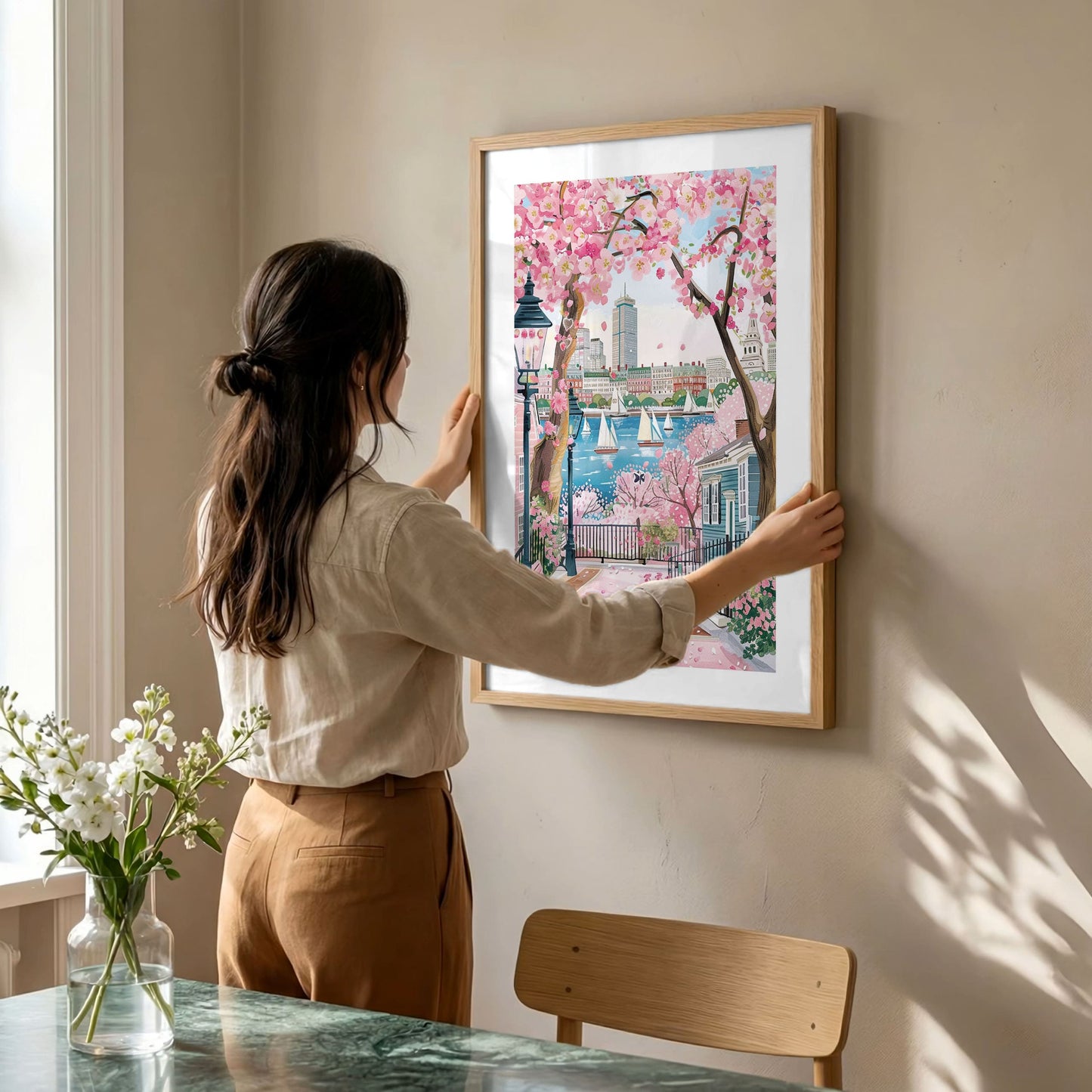 Boston Blossoming Spring Floral Rolled Poster — Floral Wall Art & Gift for Her