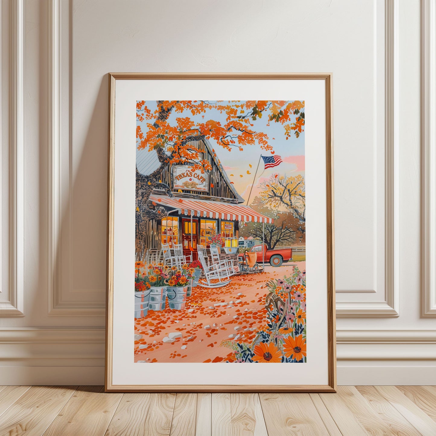 Texas Hill Country Rolled Poster — Rustic Café General Store Travel Art