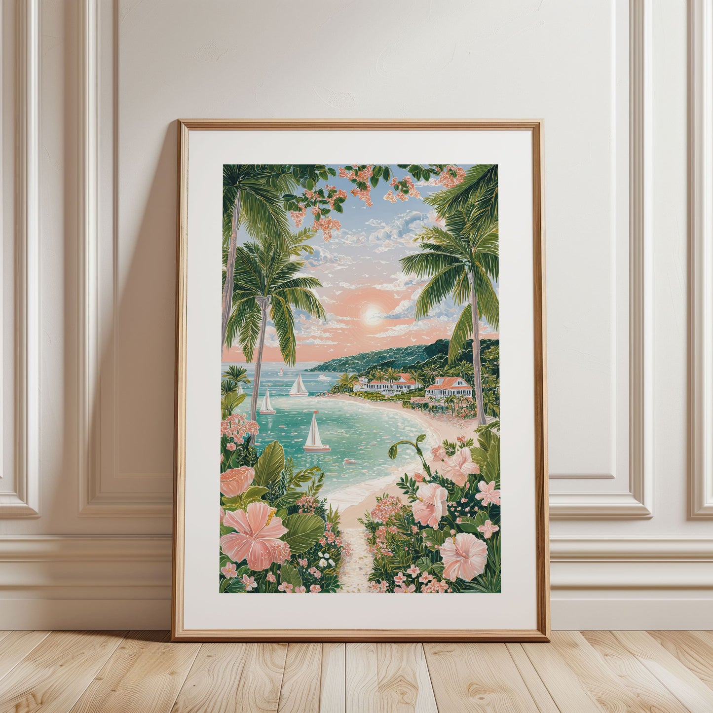 Negril Seven Mile Beach Poster — Jamaica Tropical Paradise Wall Art
