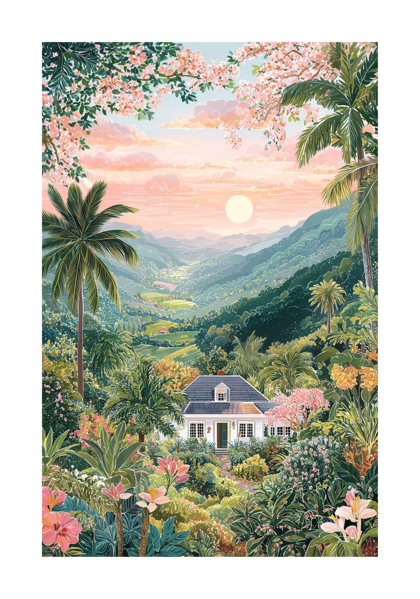 Blue Mountains Jamaica Poster — Caribbean Travel Wall Art