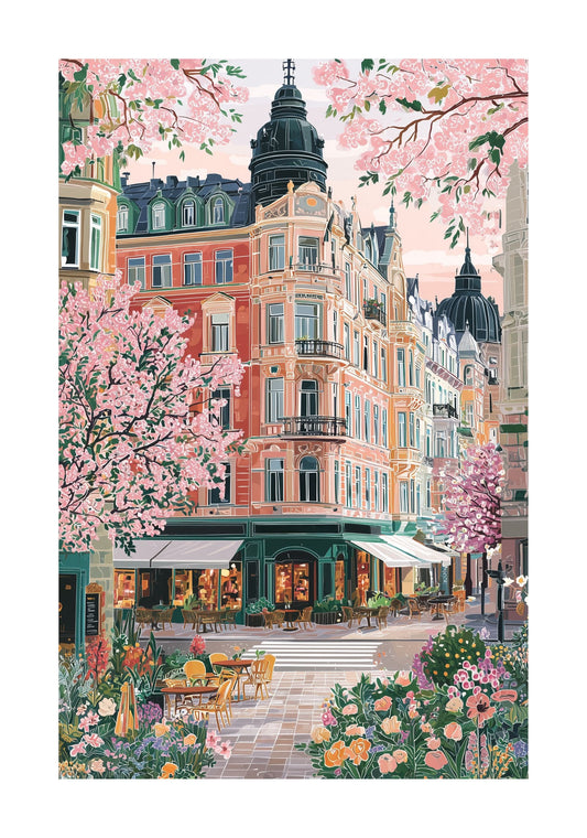 Riga Latvia Travel Poster — Old Town Cityscape Wall Art