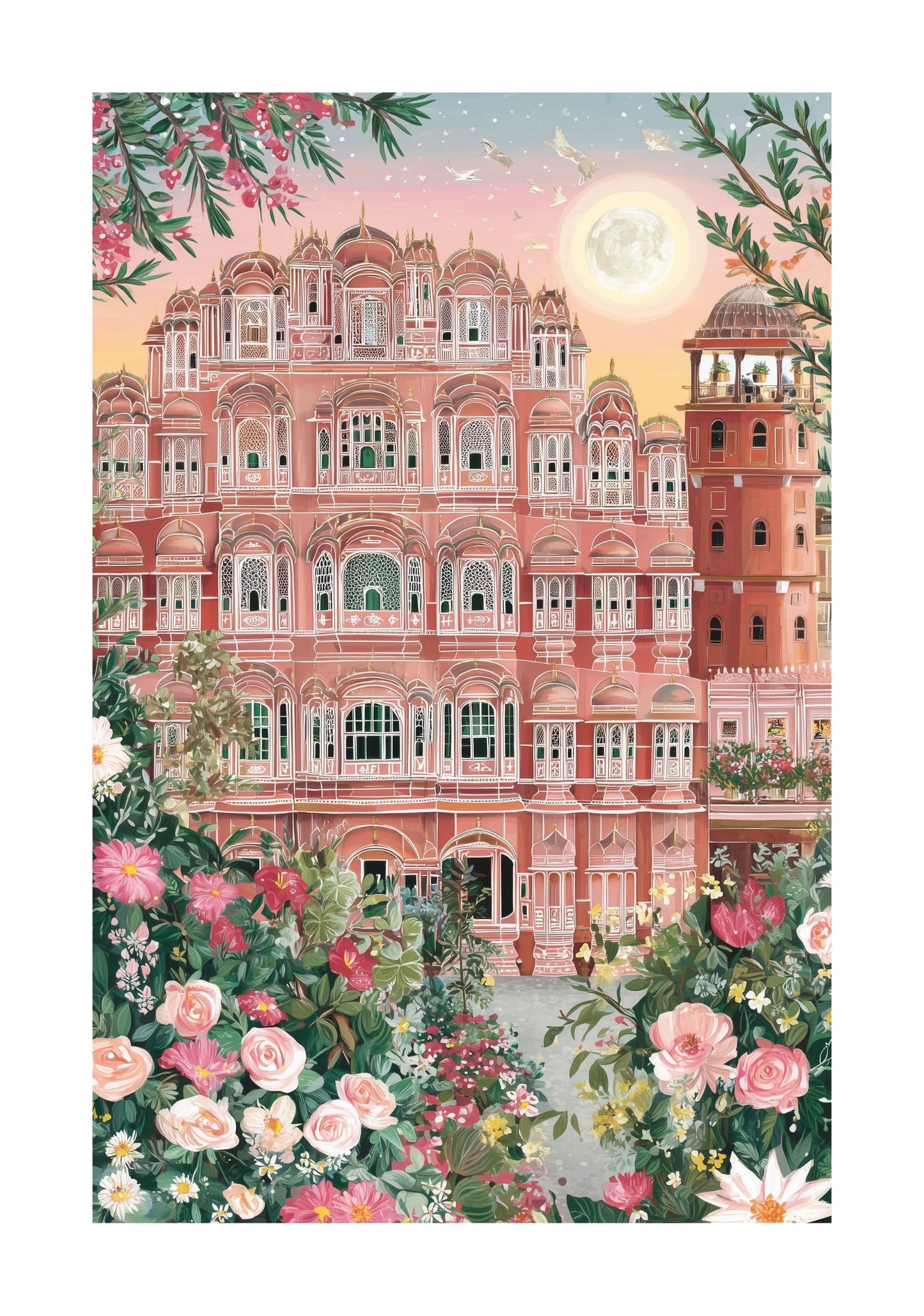 Hawa Mahal Jaipur Poster — Pink City India Travel Wall Art