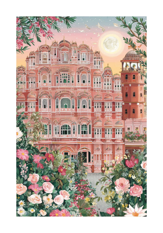 Hawa Mahal Jaipur Poster — Pink City India Travel Wall Art