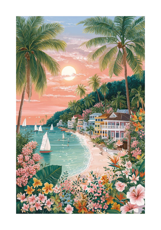 Barbados Beach Poster — Tropical Caribbean Travel Wall Art