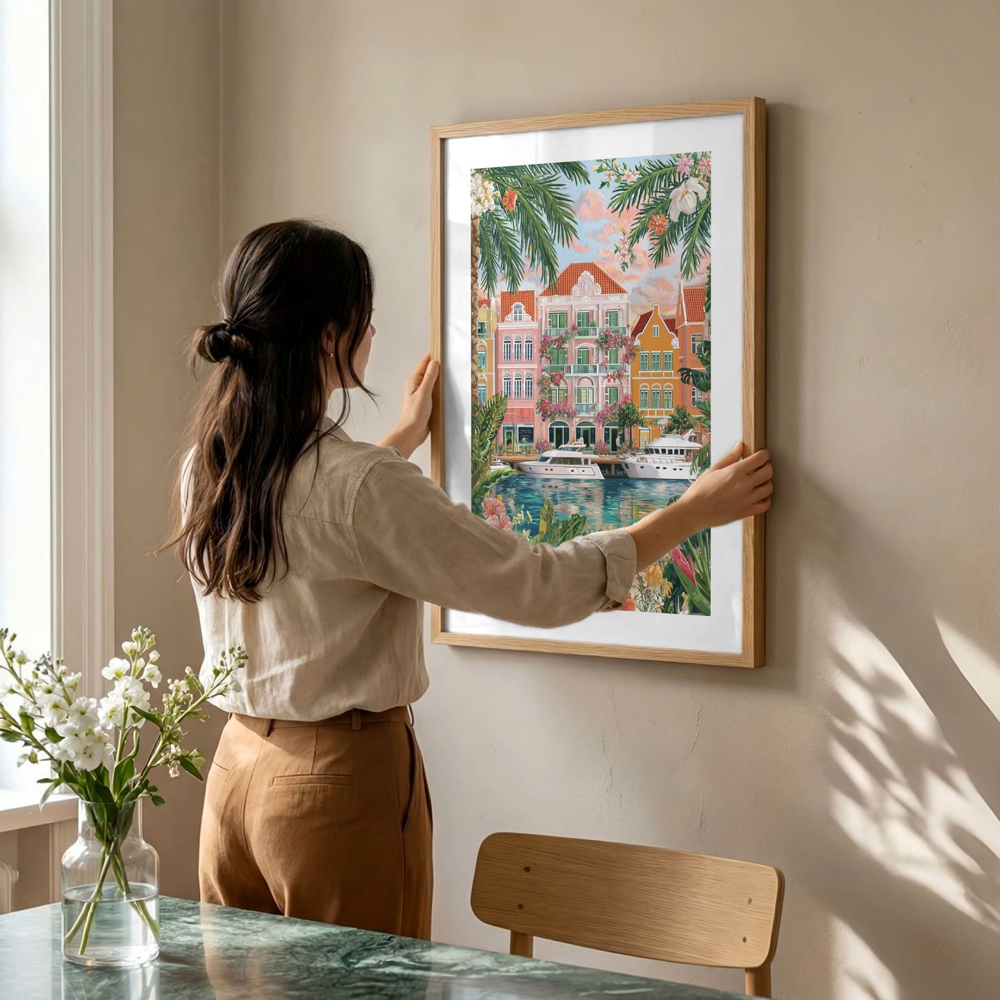 Curacao Travel Poster — Willemstad Tropical Coastal Wall Art
