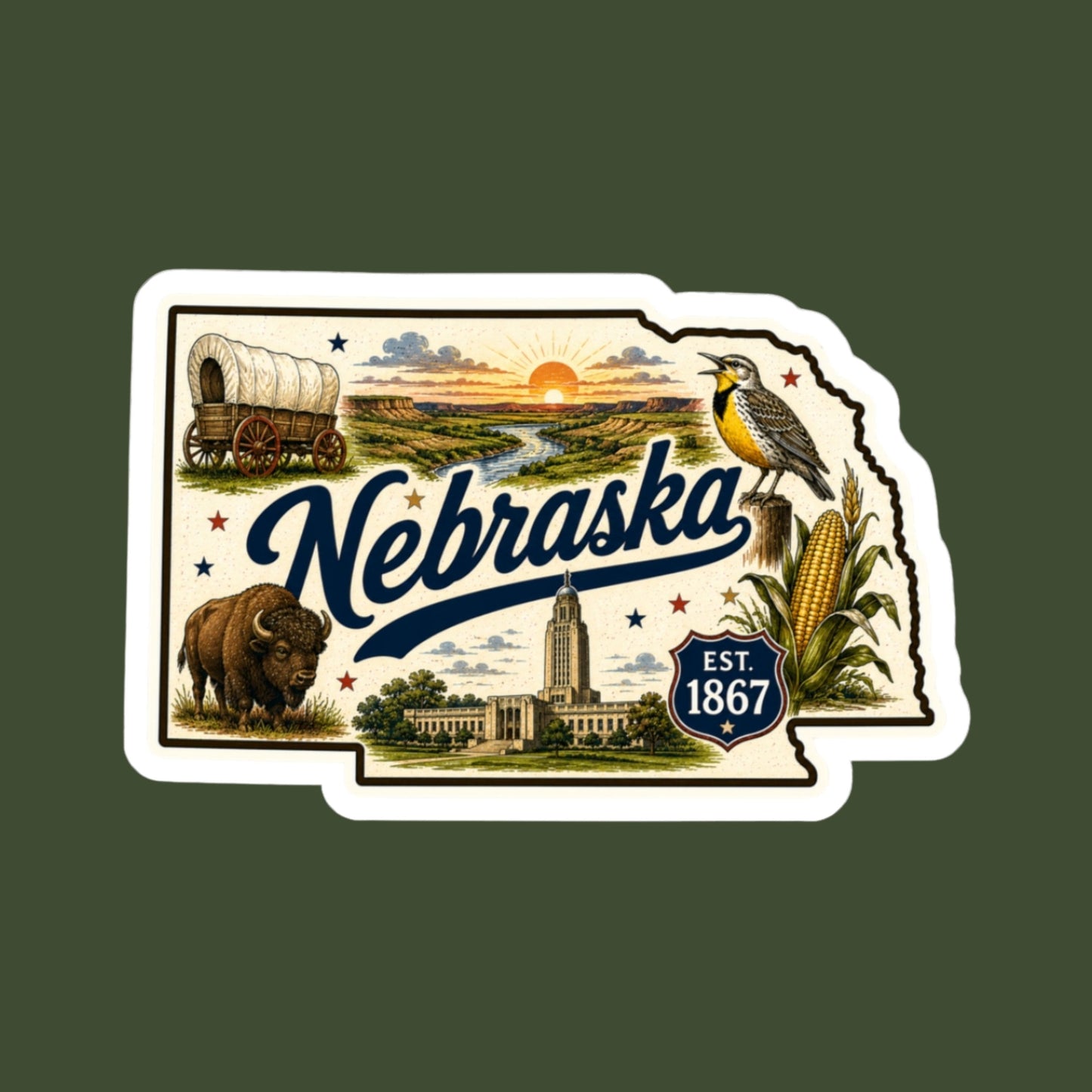 Nebraska State Sticker