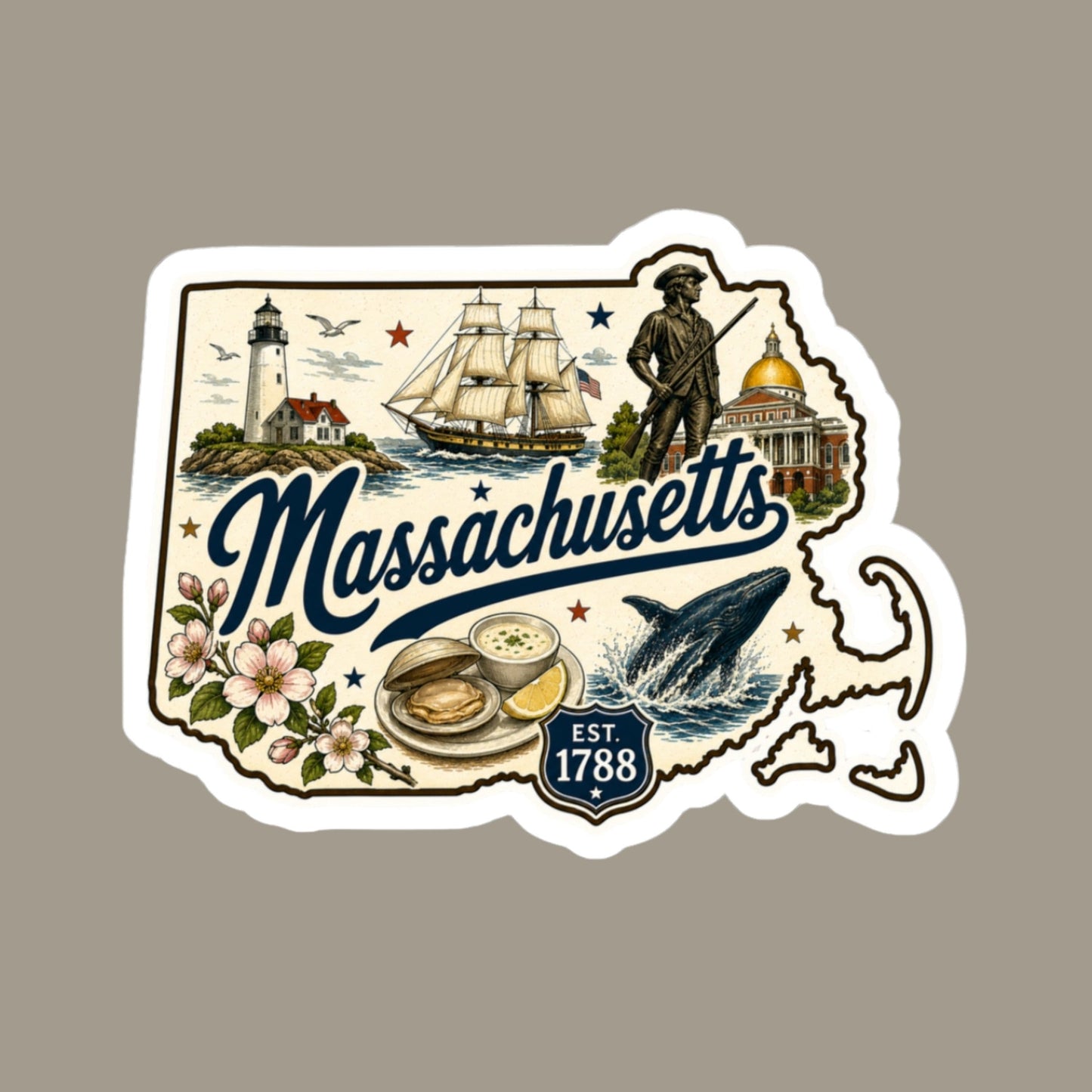 Massachusetts State Sticker