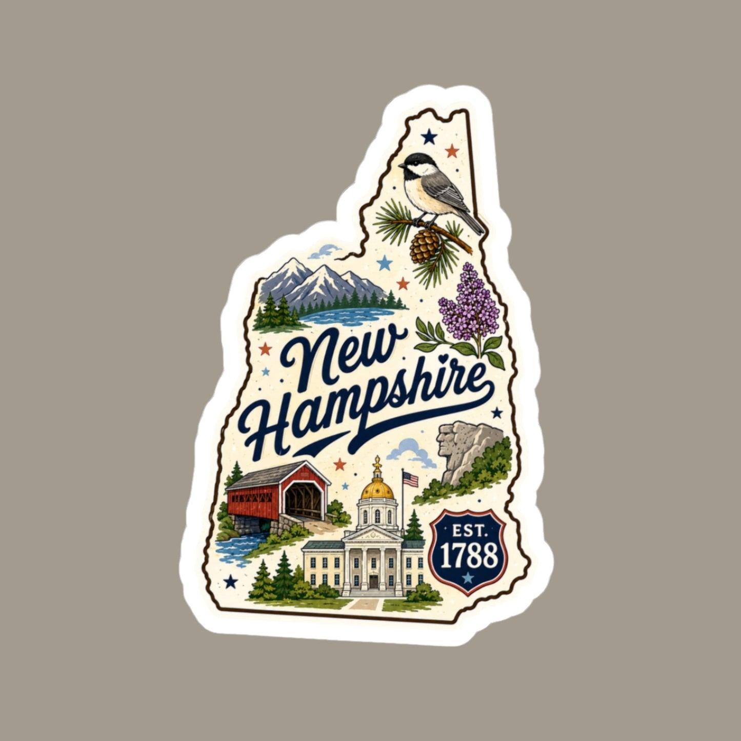New Hampshire State Sticker
