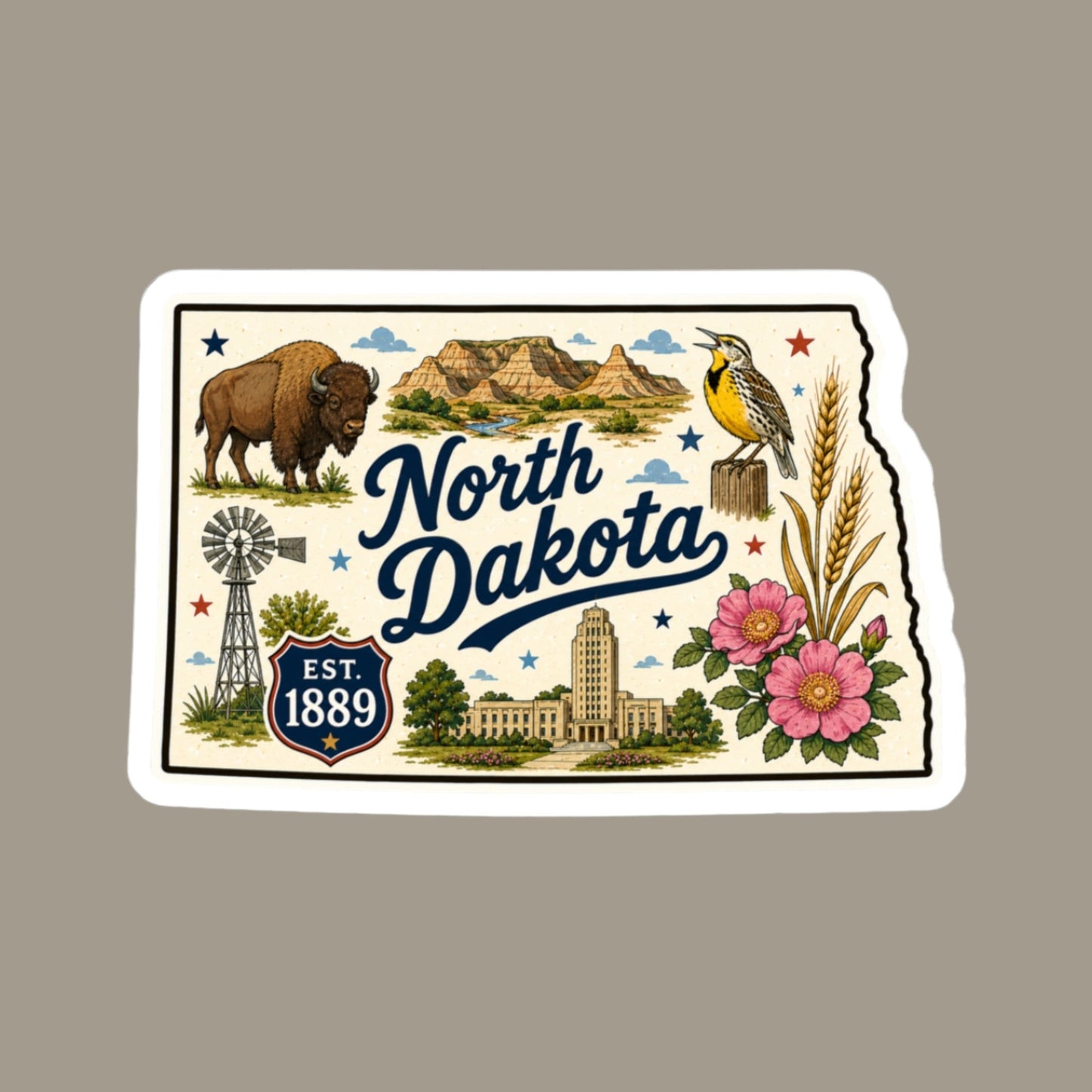 North Dakota State Sticker