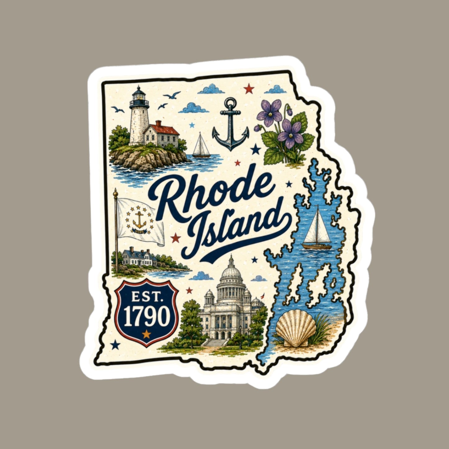Rhode Island State Sticker