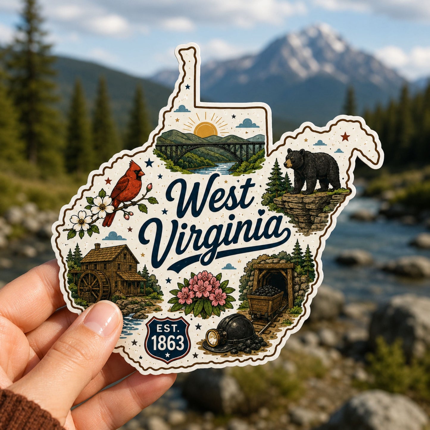 West Virginia State Sticker