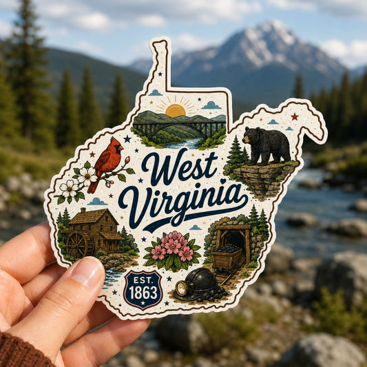 West Virginia State Sticker