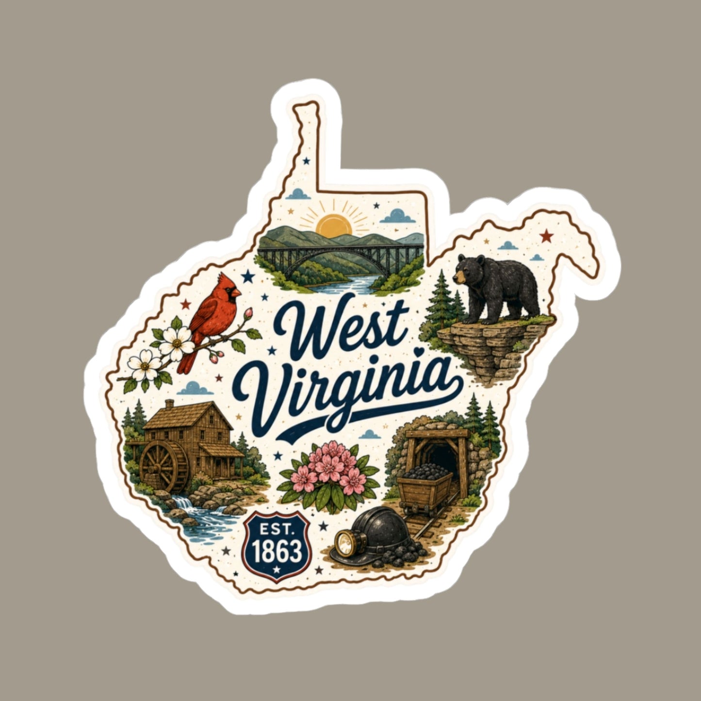 West Virginia State Sticker