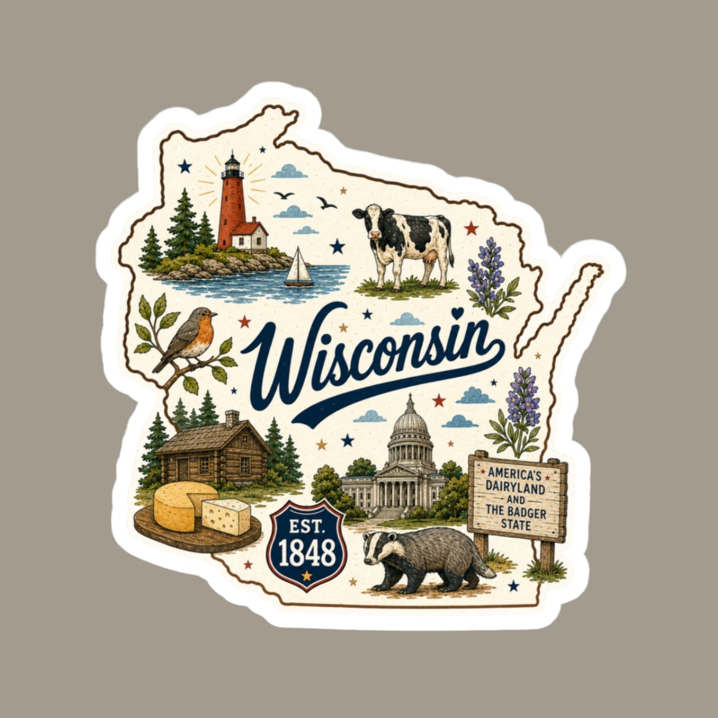 Wisconsin State Sticker
