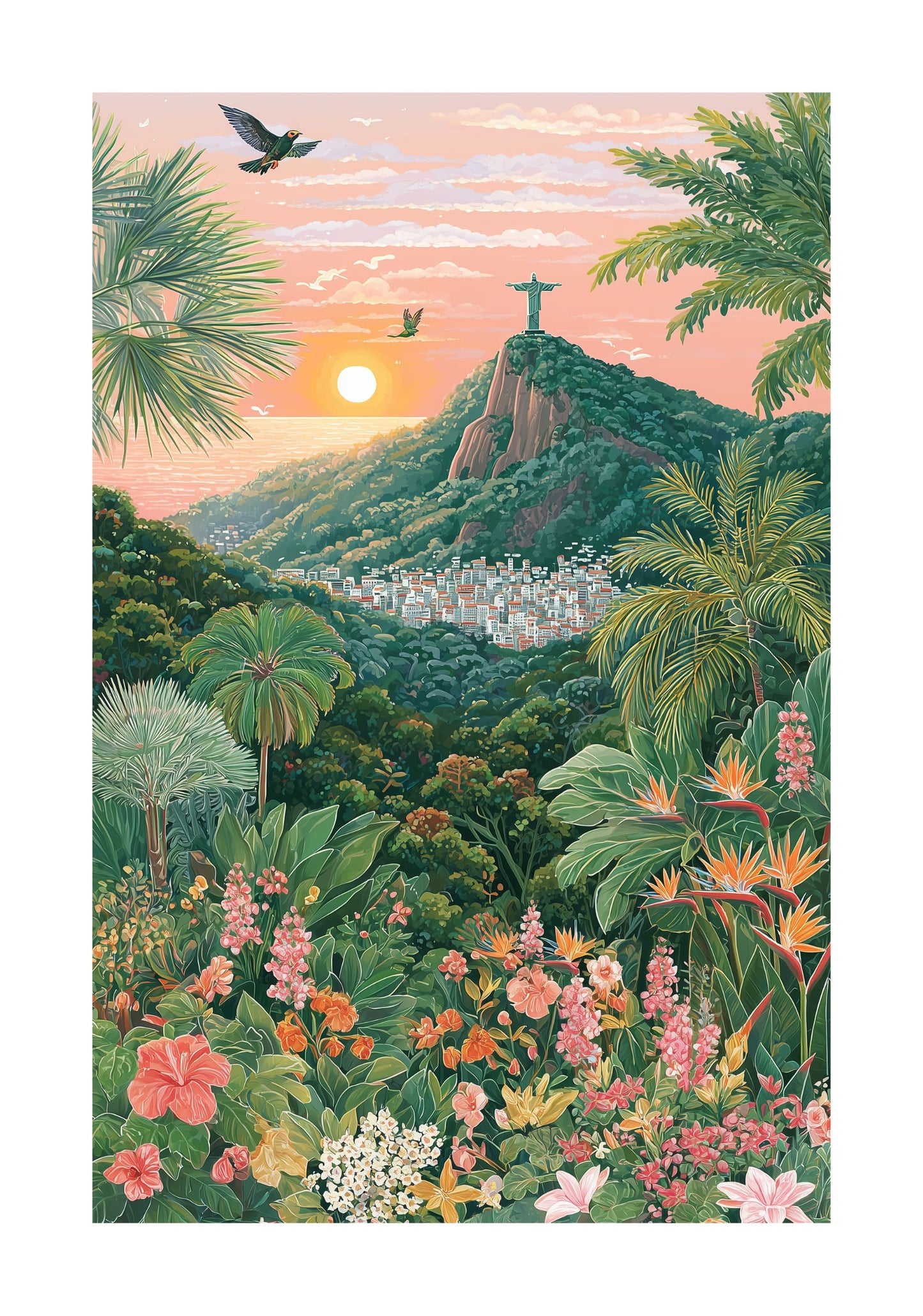 Rio de Janeiro Poster — Tropical Rio de Janeiro Sunset Print
