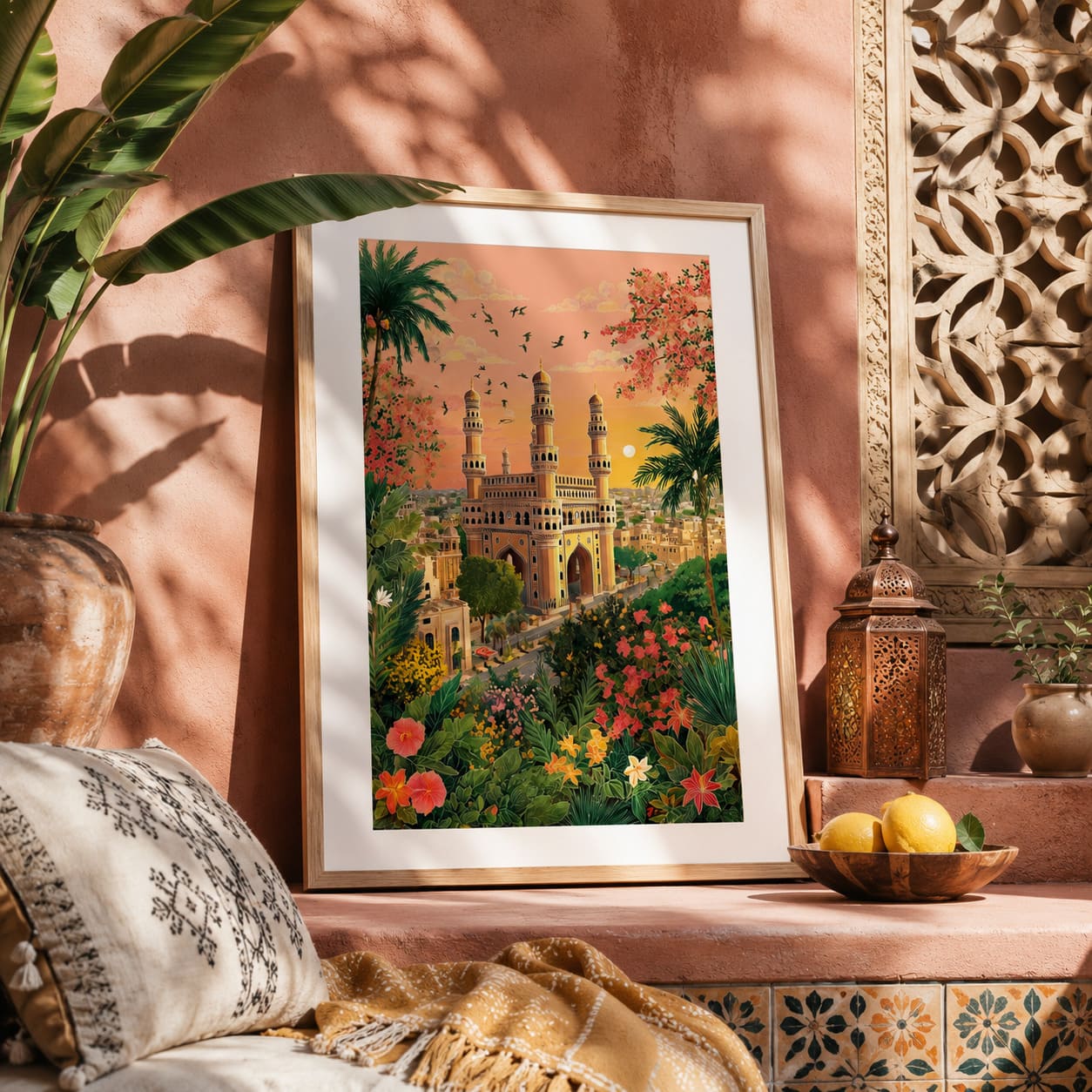 Hyderabad India Travel Poster - Charminar Wall Art