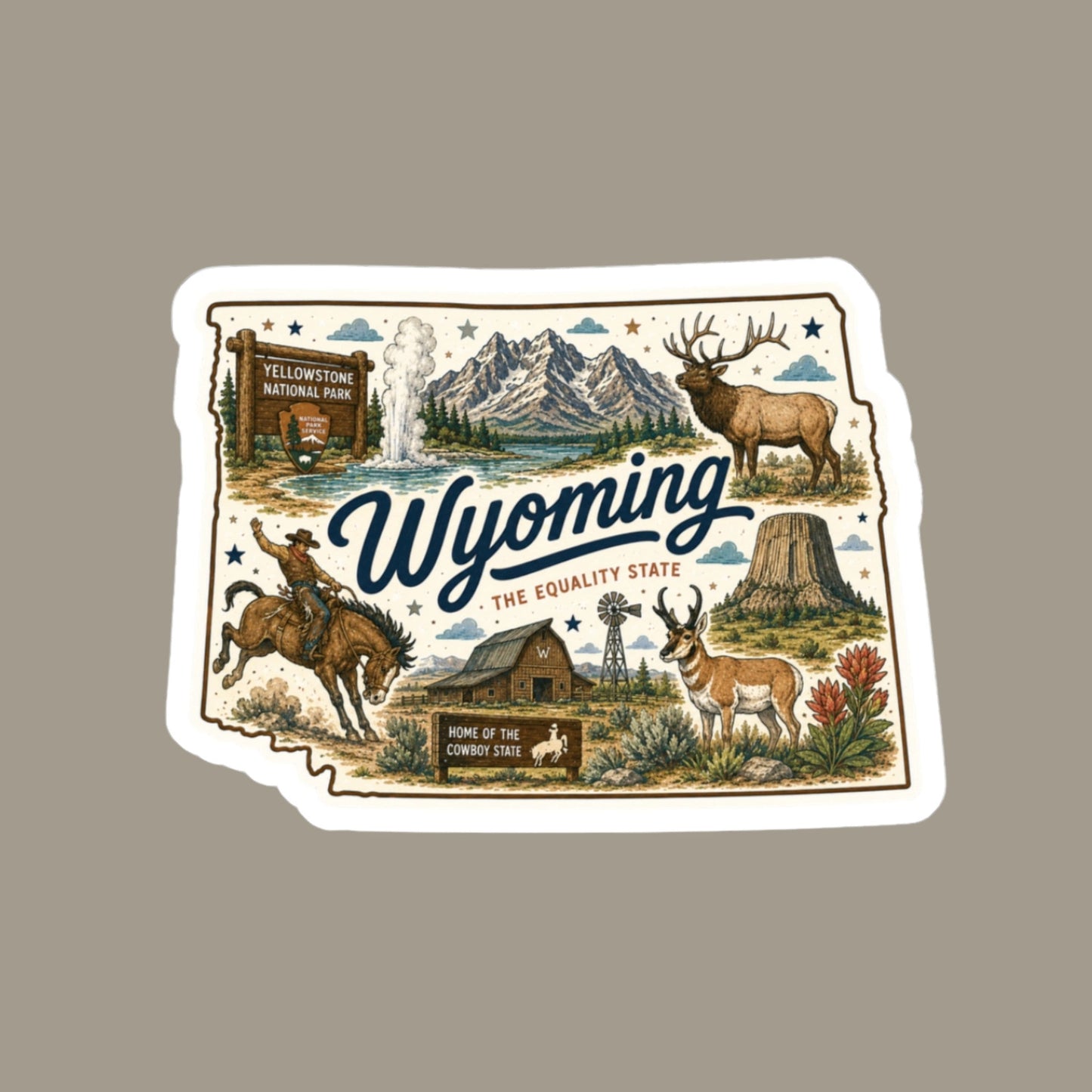 Wyoming State Sticker
