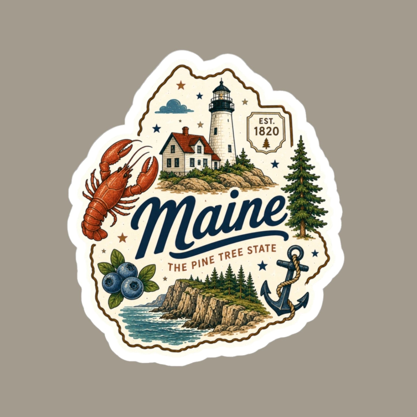Maine State Sticker