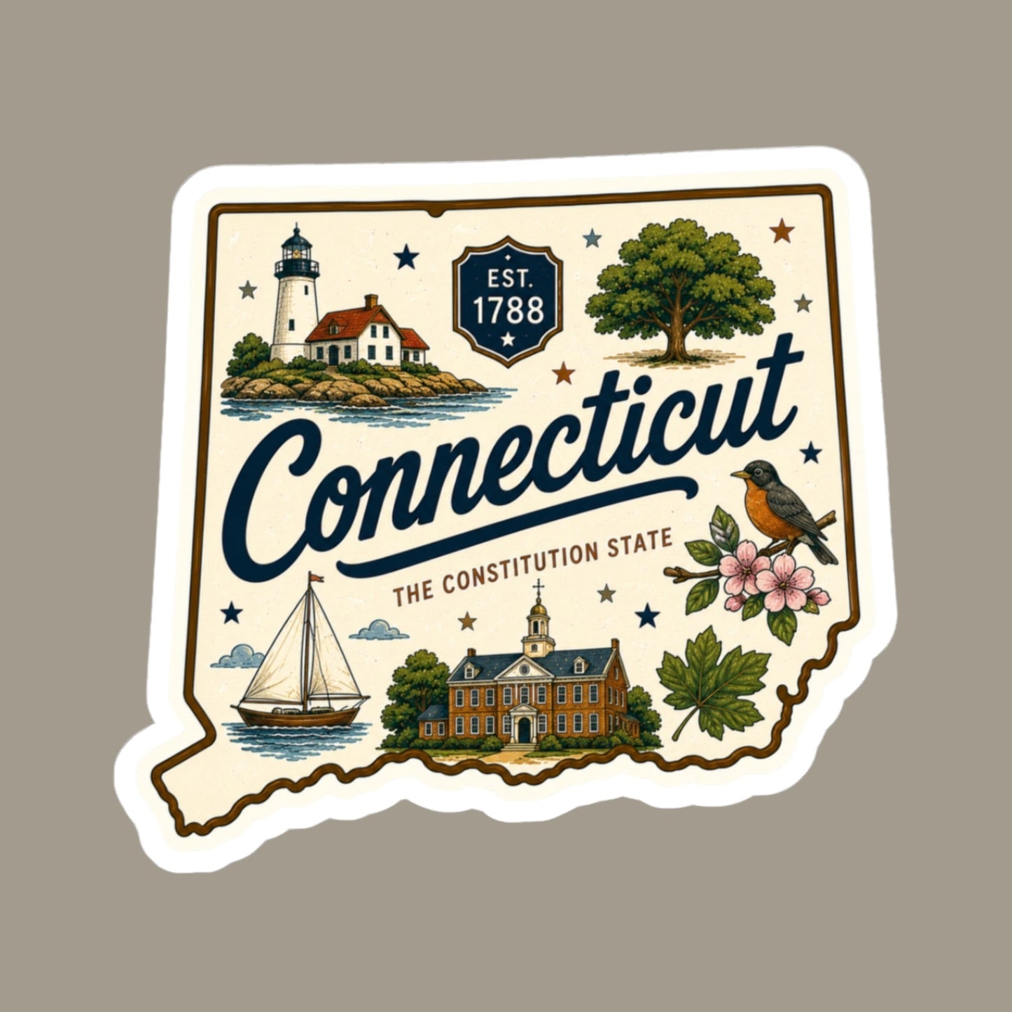 Connecticut State Sticker