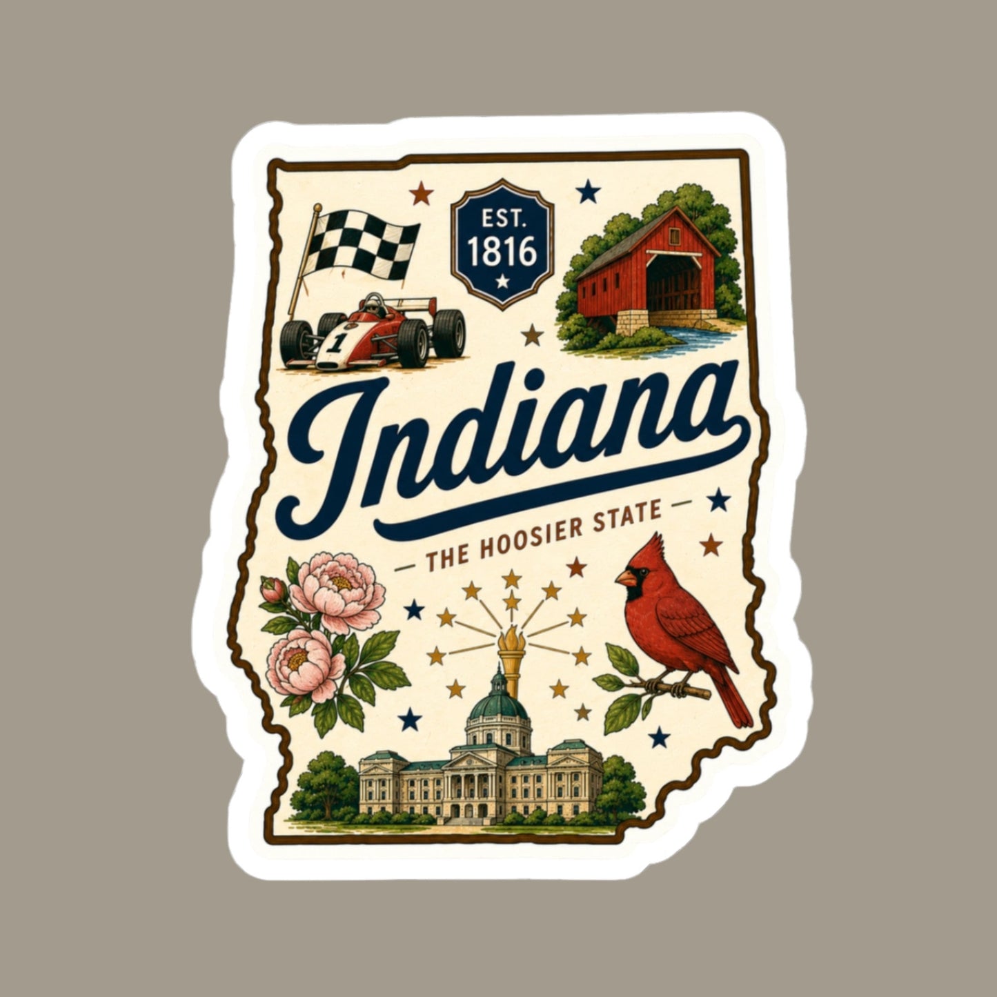 Indiana State Sticker