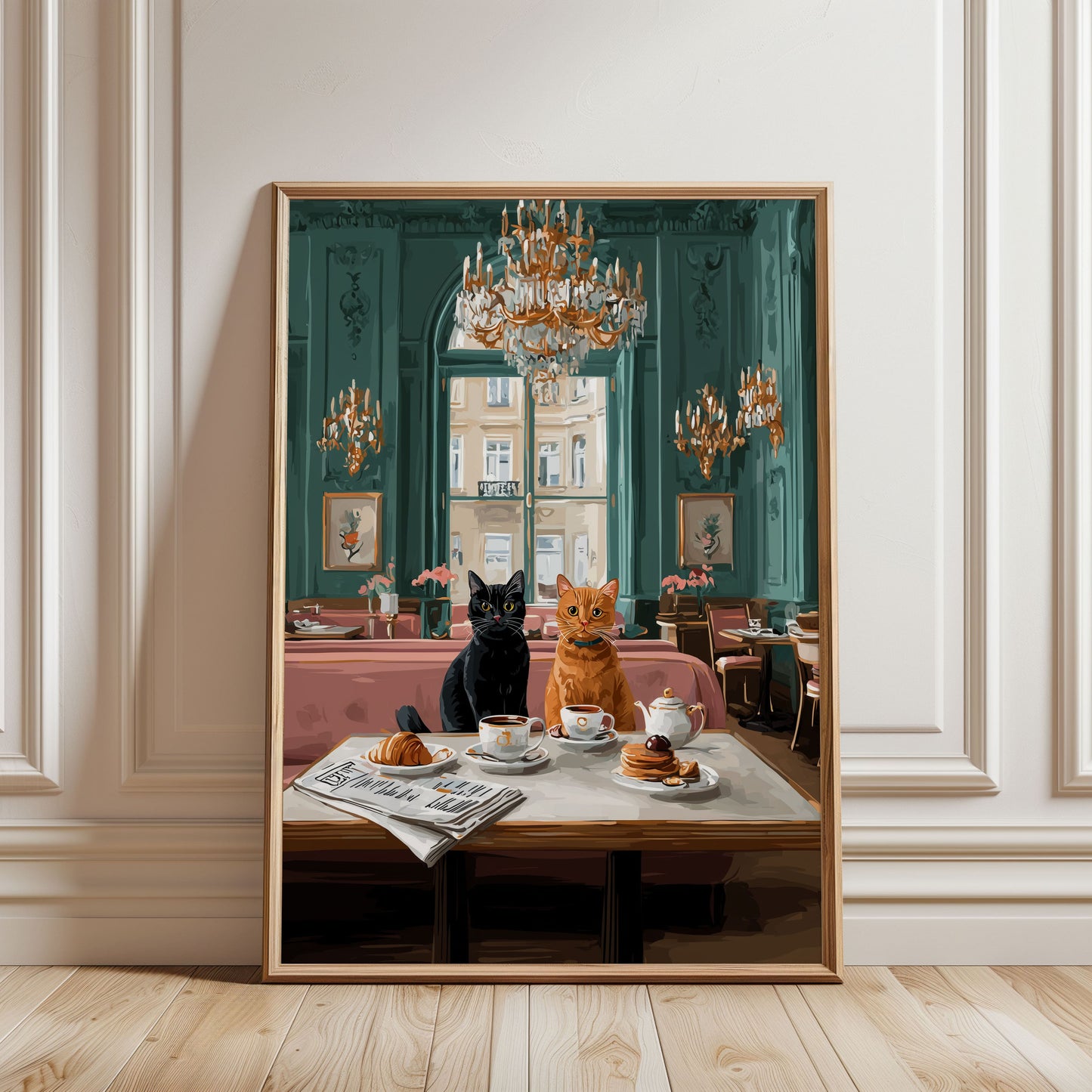 Vienna Cat Café Poster – Cute Cat Wall Art, Cozy Coffee Shop Animal Print