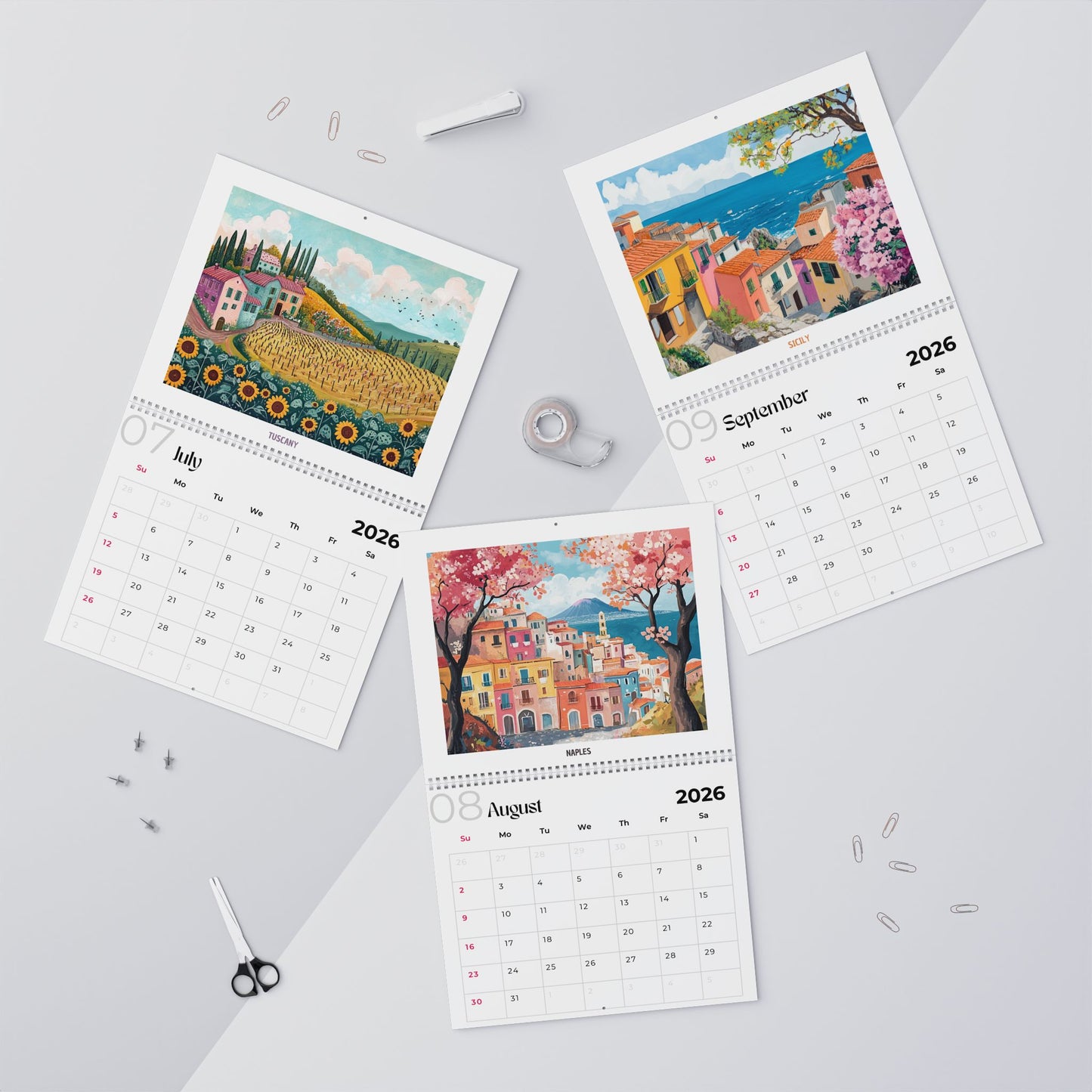 2026/2027 Italy Wall Calendar — Scenic Italy Monthly Calendar