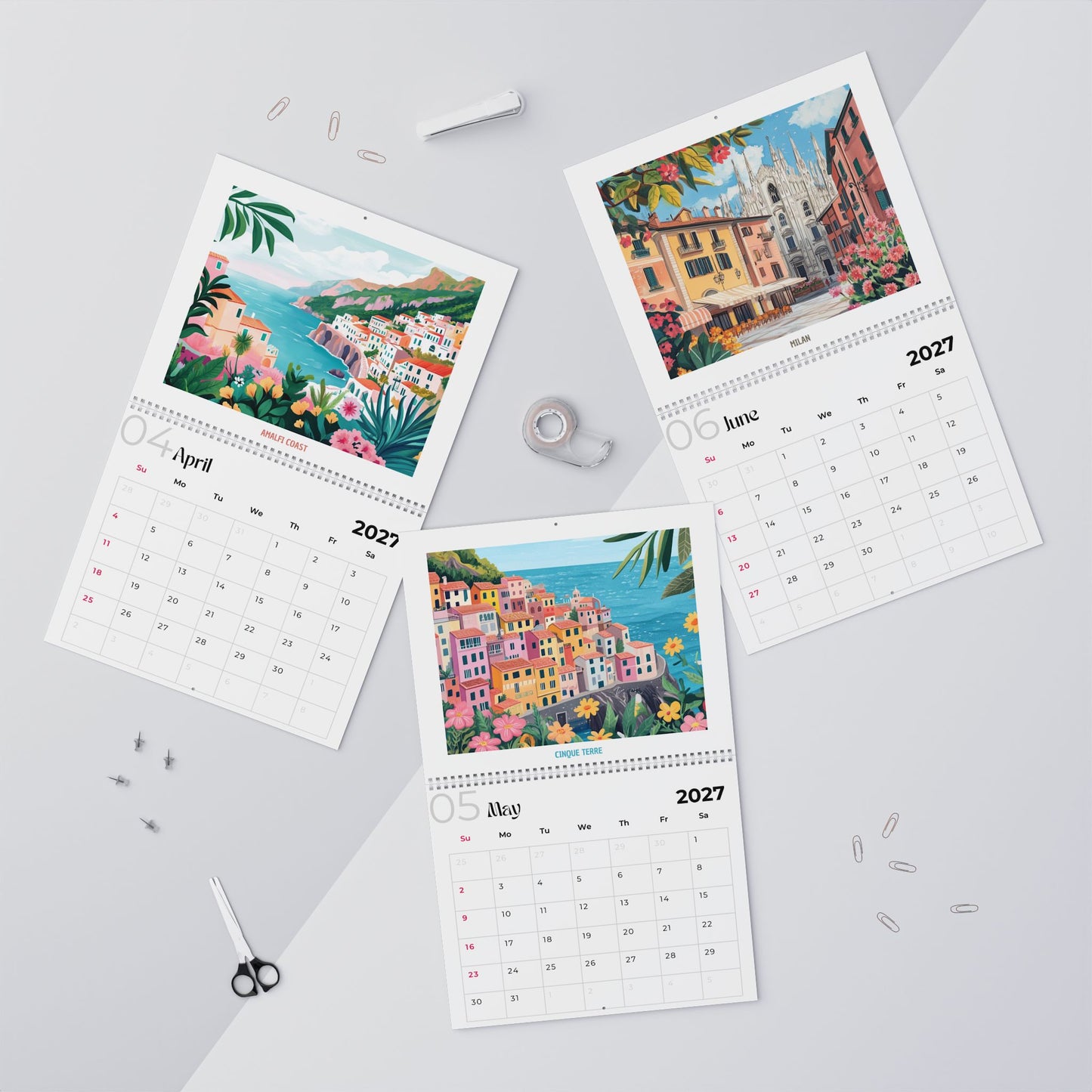 2026/2027 Italy Wall Calendar — Scenic Italy Monthly Calendar