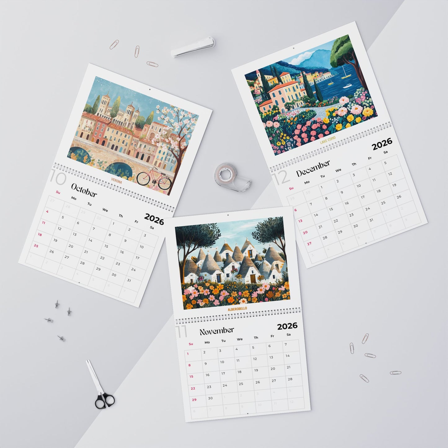 2026/2027 Italy Wall Calendar — Scenic Italy Monthly Calendar