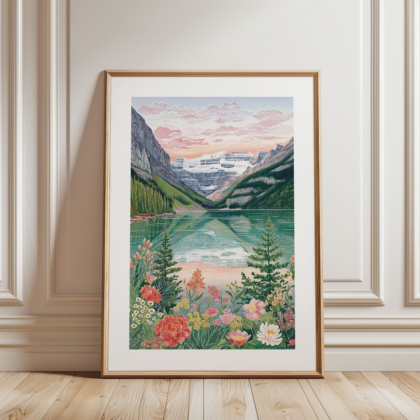 Lake Louise Banff Poster – Canadian Rockies Wall Art, Mountain Landscape Travel Print