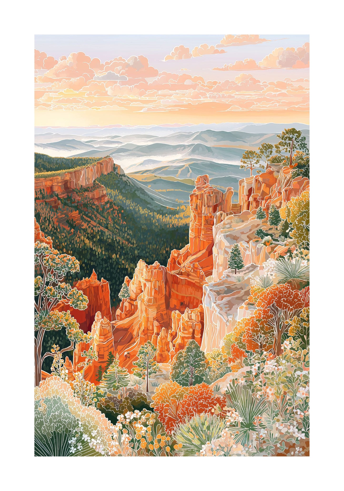 Bryce Canyon Poster – Utah National Park Wall Art, Desert Landscape Travel Print