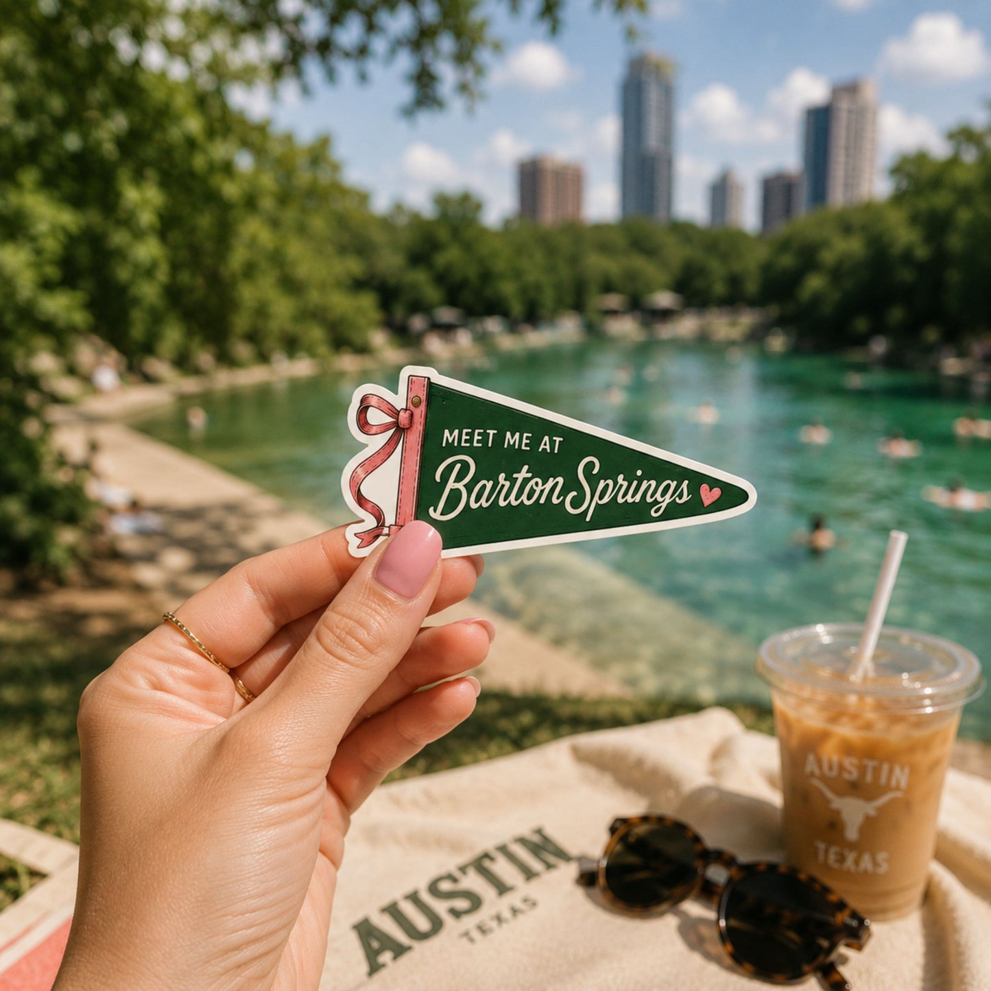 Meet Me At Barton Springs Sticker - Austin Decal